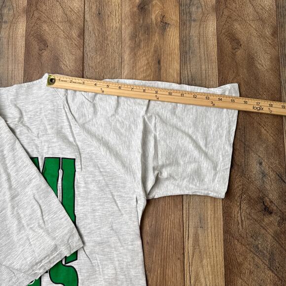 Vintage 90s Miami Hurricanes Shirt Men's Medium Gray Short Sleeve Button Up 6815 - Picture 11 of 12